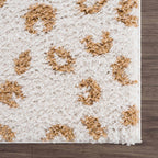 Altin Leopard Print White Area Rug Hauteloom
