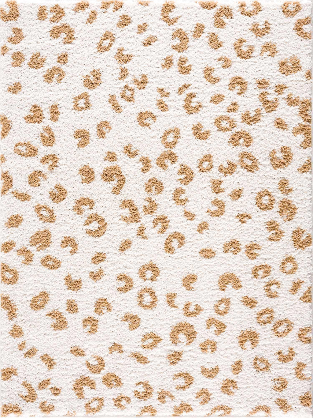Altin Leopard Print White Area Rug Hauteloom