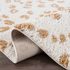 Altin Leopard Print White Area Rug Hauteloom