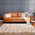 Altin Leopard Print White Area Rug Hauteloom