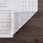 Alya White Fringe Rug Hauteloom