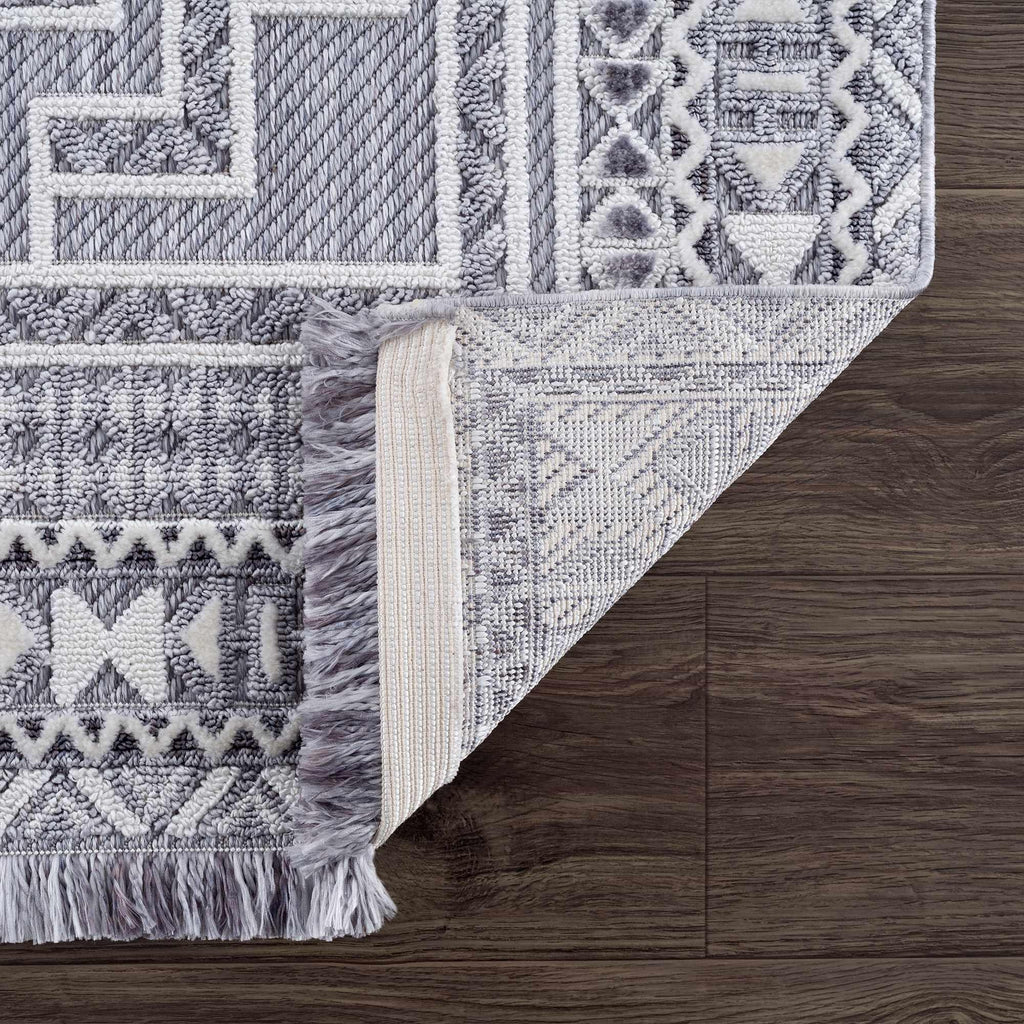 Alya Charcoal Textured Area Rug Hauteloom