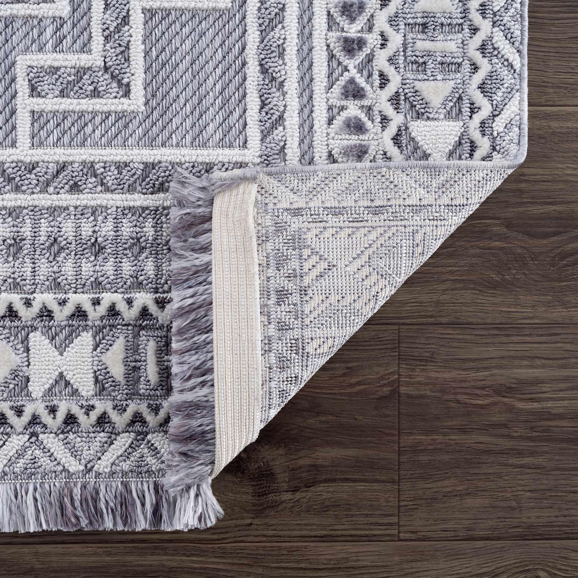 Alya Charcoal Textured Area Rug Hauteloom