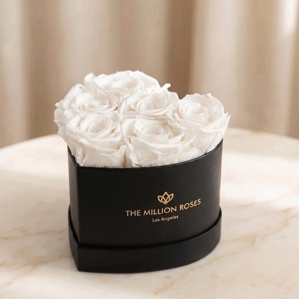 Baby Heart Black Box | White Roses