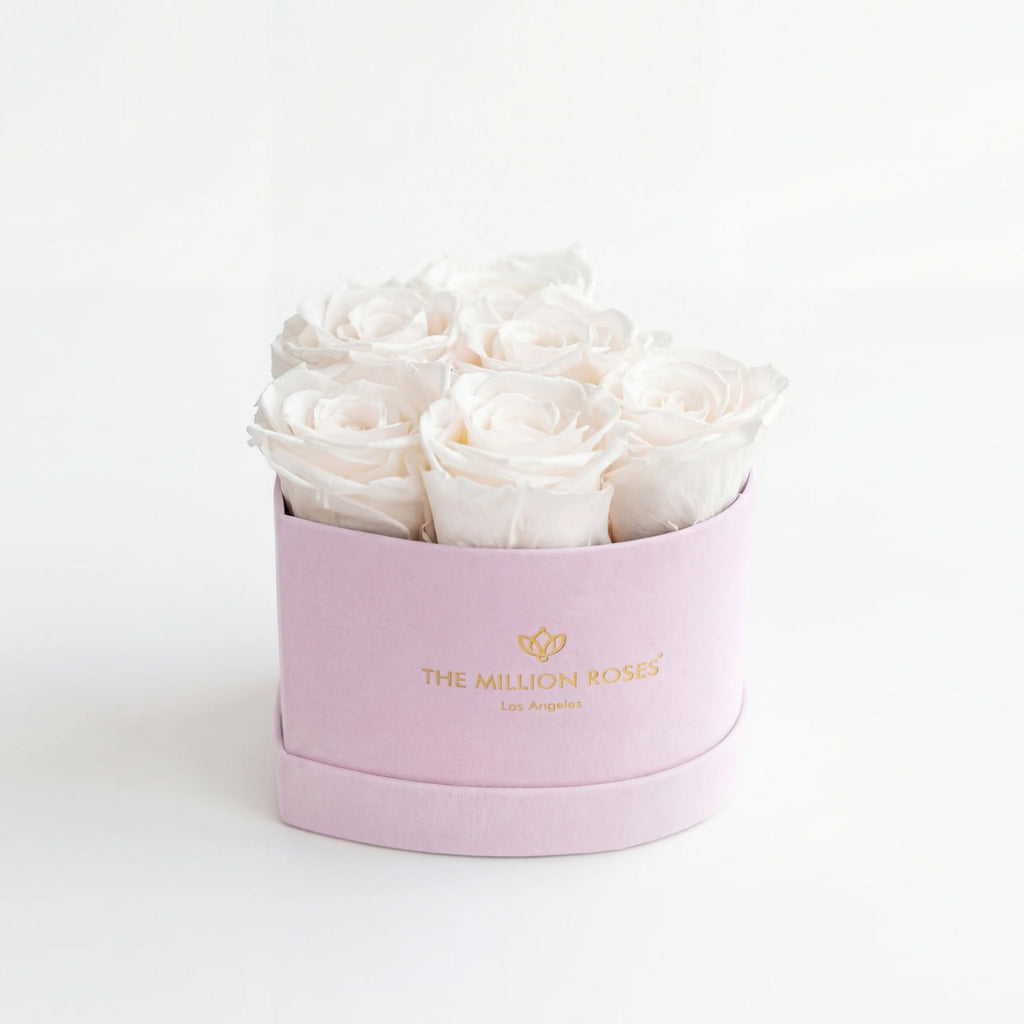 Baby Heart Light Pink Box | White Roses