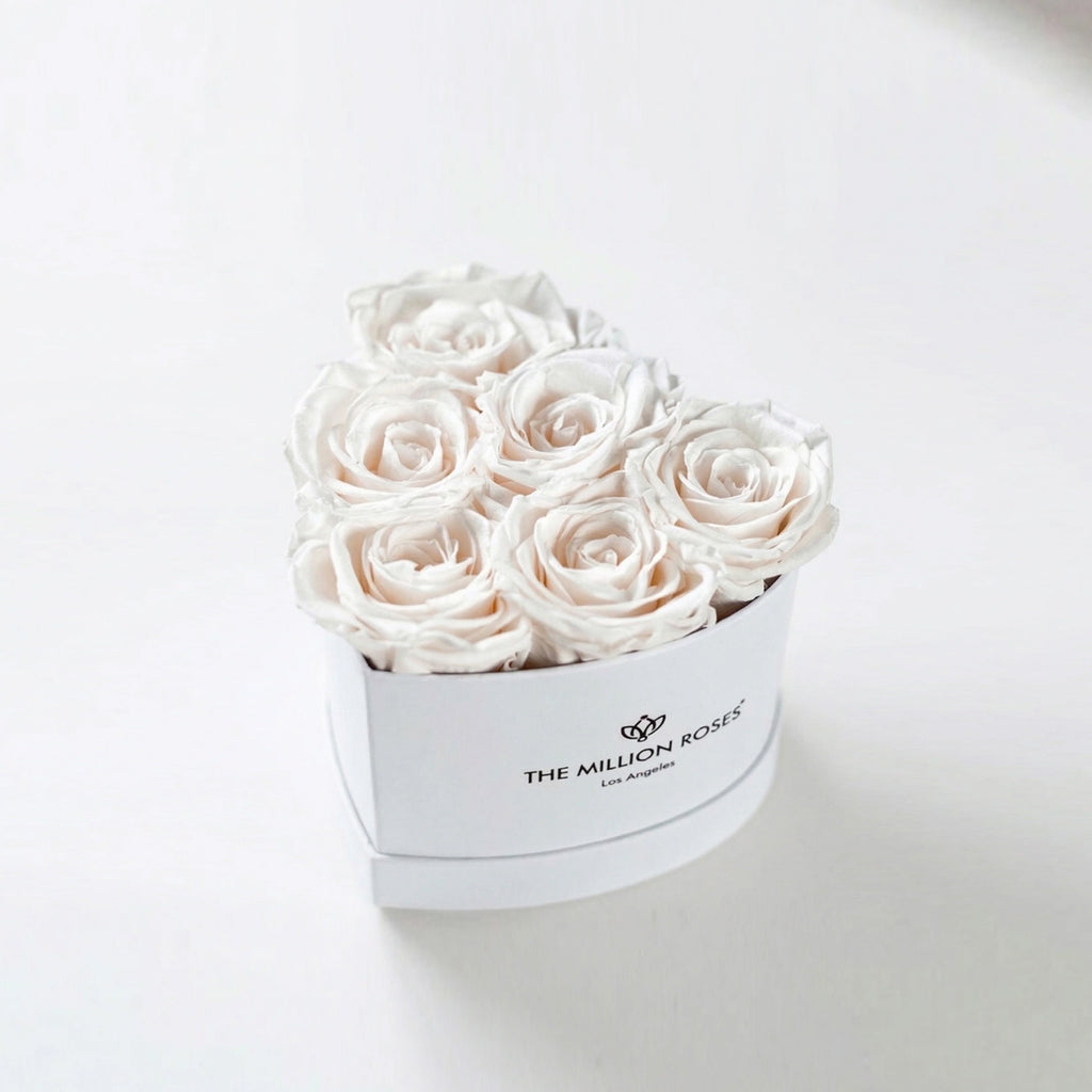 Baby Heart White Box | White Roses