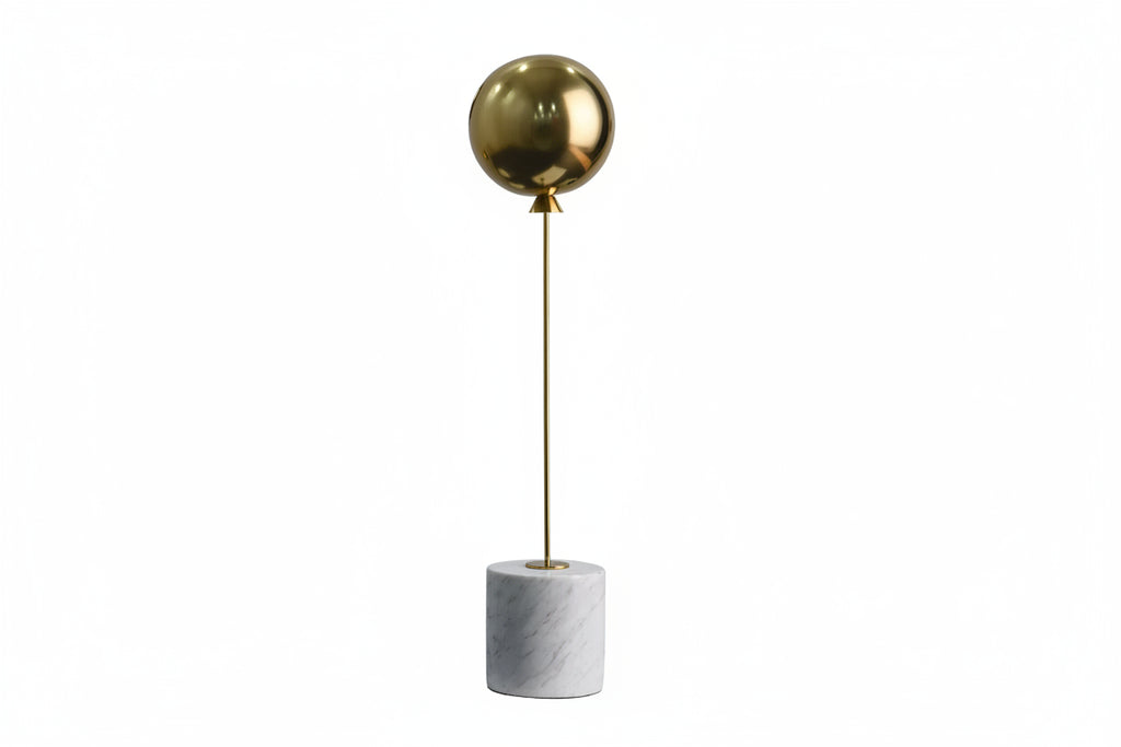 Marble Base Statue - Gold Balloon Sculpture | Mixed (Metal and Marble) Abstract Sculpture | detail view | Modern home decor | House of Avana