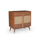 Bana Cane Accent Cabinet, side view - House Of Avana