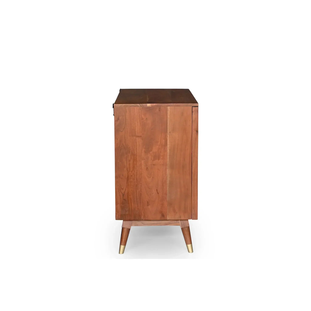 Bana Cane Accent Cabinet, angled view - House Of Avana