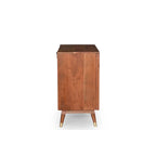 Bana Cane Accent Cabinet, angled view - House Of Avana