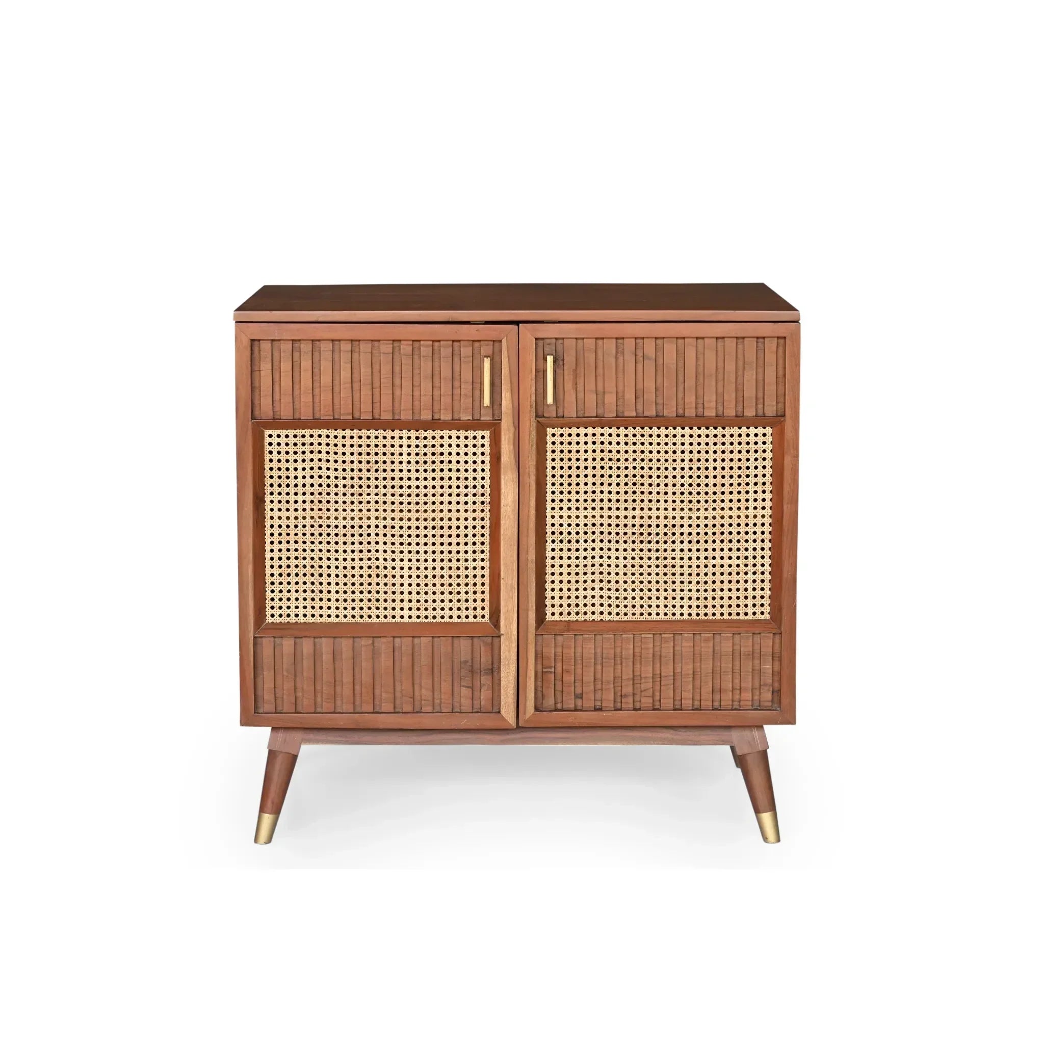 Bana Cane Accent Cabinet, front view - House Of Avana