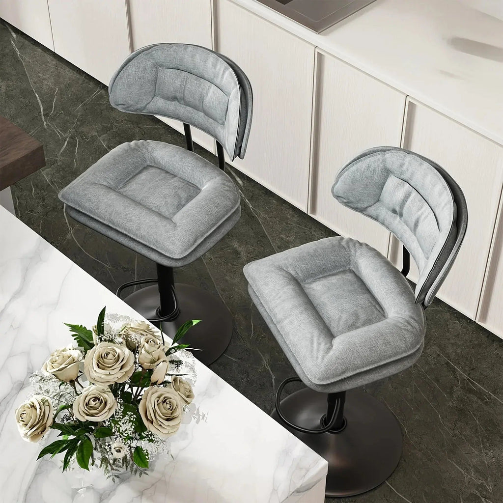 Bar Stools Set of 2/4, Modern Adjustable Height Swivel Kitchen Chairs, Counter Barstools with Backrest,... - House Of Avana [[SKU:HOA-ACC-402]]
