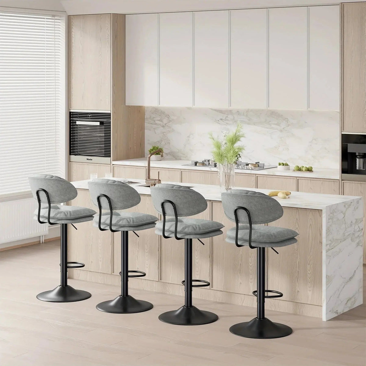 Bar Stools Set of 2/4, Modern Adjustable Height Swivel Kitchen Chairs, Counter Barstools with Backrest,... - House Of Avana [[SKU:HOA-ACC-402]]