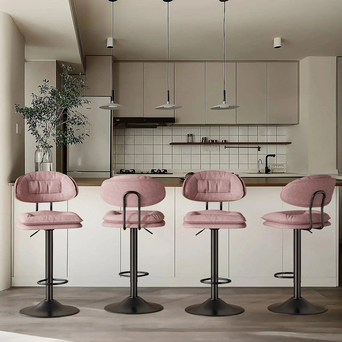 Bar Stools Set of 2/4, Modern Adjustable Height Swivel Kitchen Chairs, Counter Barstools with Backrest,... - House Of Avana [[SKU:HOA-ACC-402]]