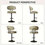 Bar Stools Set of 2/4, Modern Adjustable Height Swivel Kitchen Chairs, Counter Barstools with Backrest,... - House Of Avana