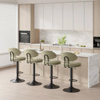 Bar Stools Set of 2/4, Modern Adjustable Height Swivel Kitchen Chairs, Counter Barstools with Backrest,... - House Of Avana