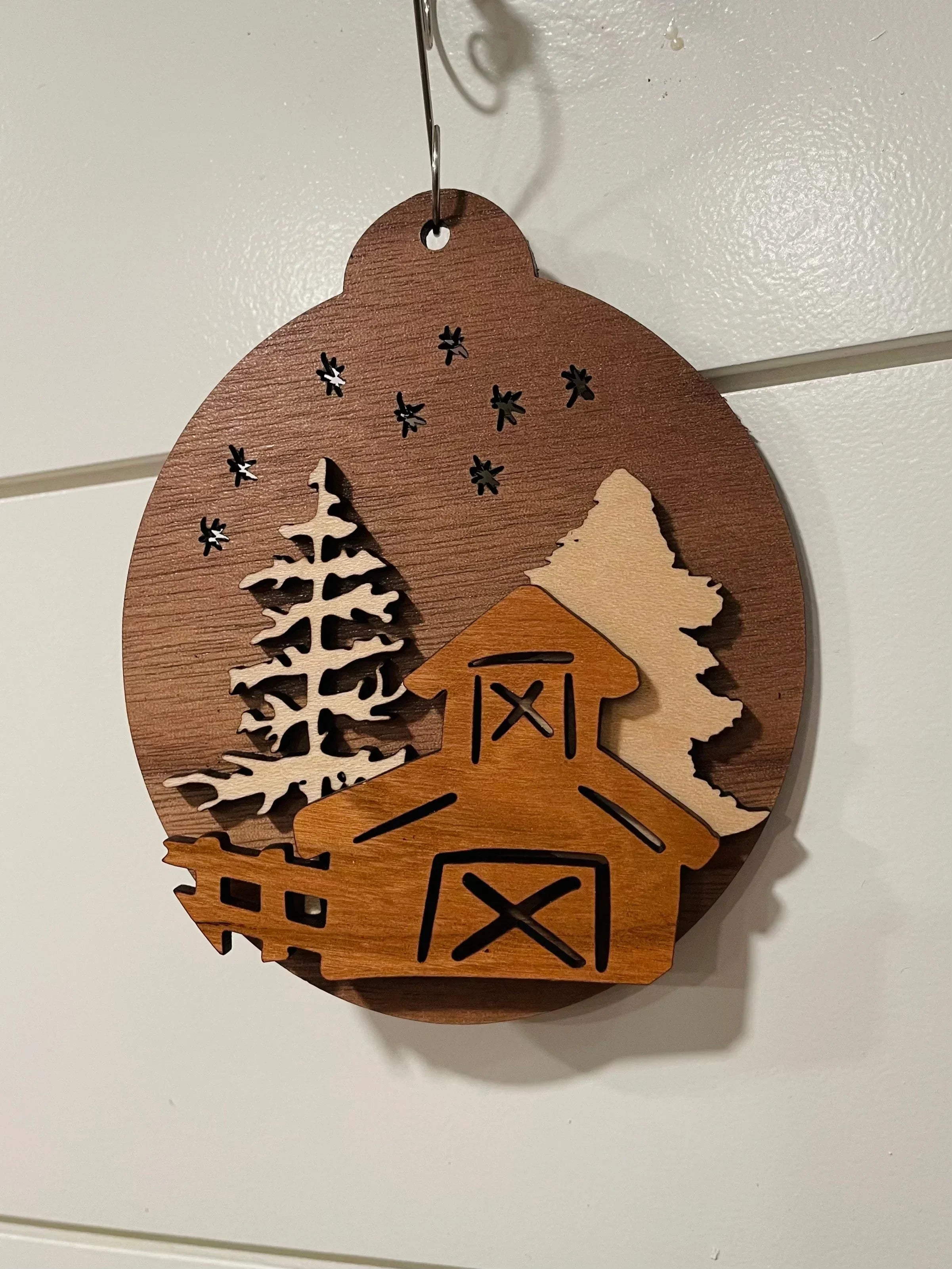 Barn Scene 3D Ornament