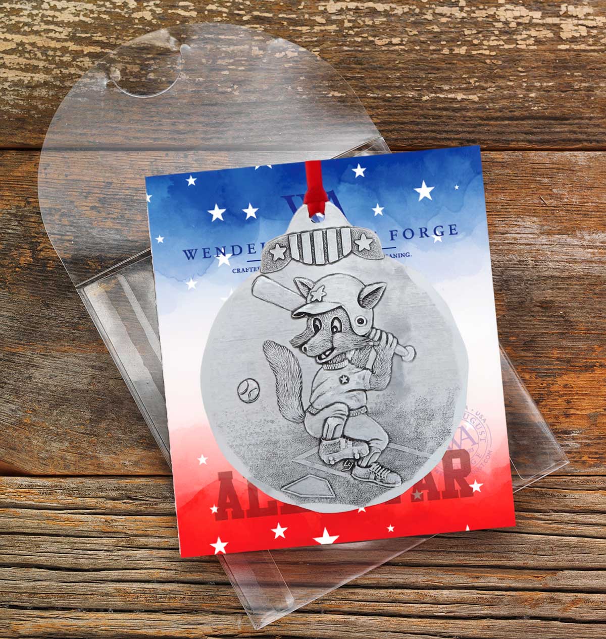 Baseball Fox Ornament