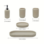 Bathroom Accessories Set - S Bathroom Accessory Set, Toothbrush Holders Set, Soap Dispenser, Tray,... - House Of Avana [[SKU:HOA-WAL-059]]