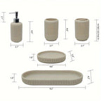 Bathroom Accessories Set - S Bathroom Accessory Set, Toothbrush Holders Set, Soap Dispenser, Tray,... - House Of Avana [[SKU:HOA-WAL-059]]