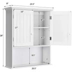 Bathroom Wall Mount Medicine Cabinet with Open Storage Shelf in White