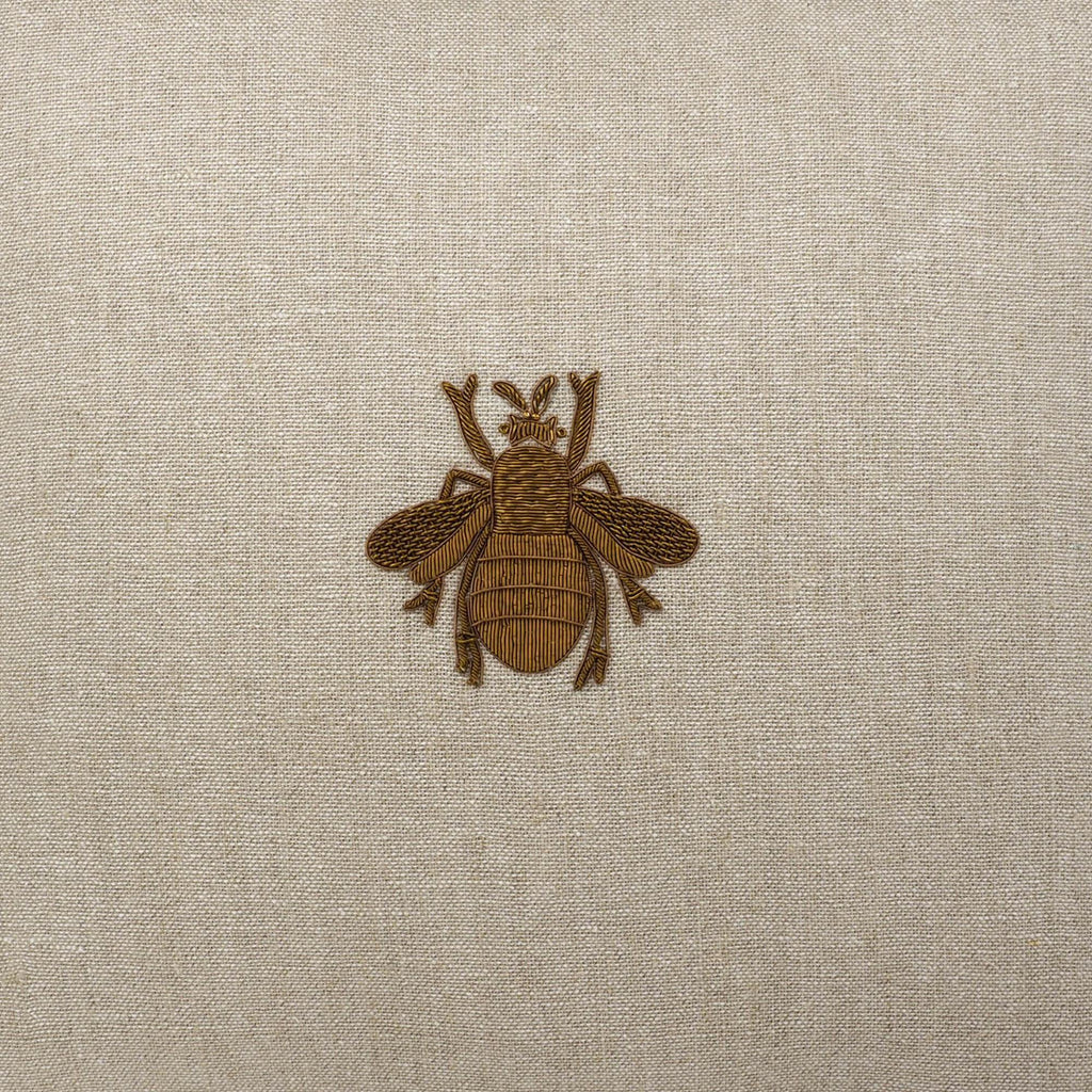 Bee Linen Throw Pillow Cover X 19, side view - House Of Avana