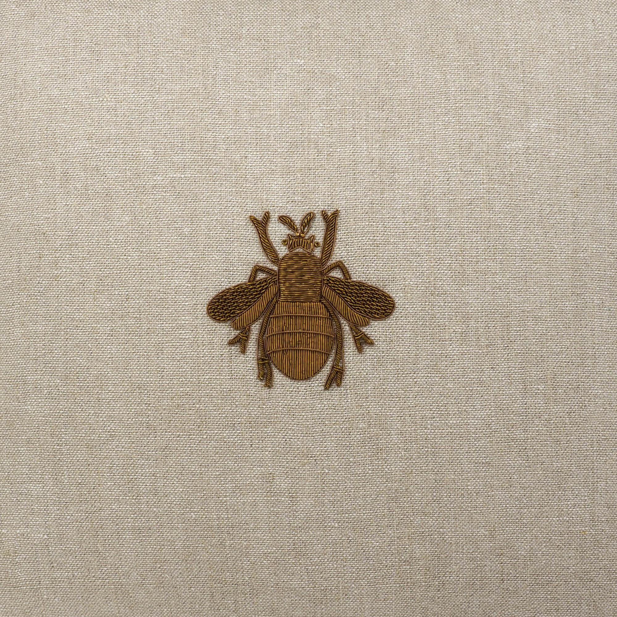 Bee Linen Throw Pillow Cover X 19, side view - House Of Avana