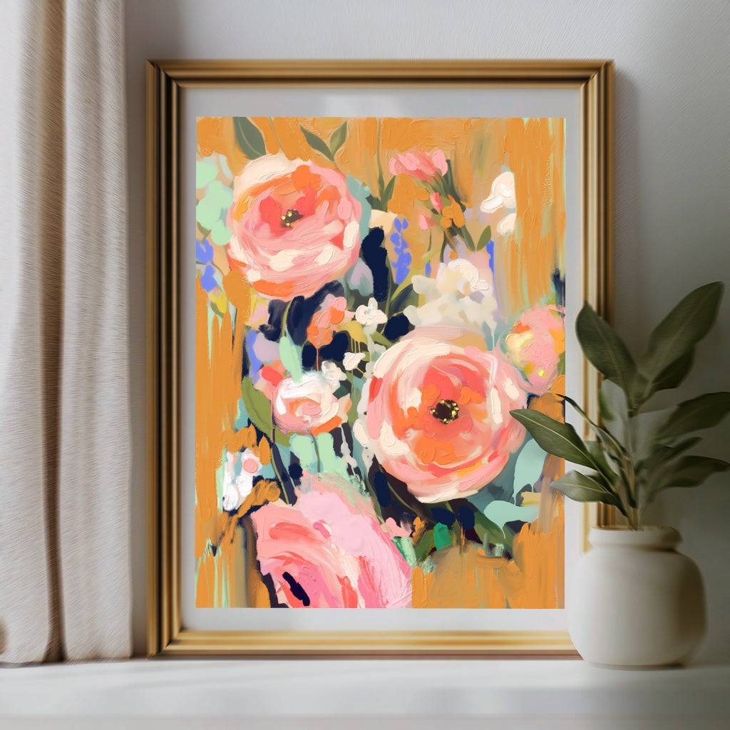 Beneath Apricot Skies Art Print – Warm & Serene Wall Decor