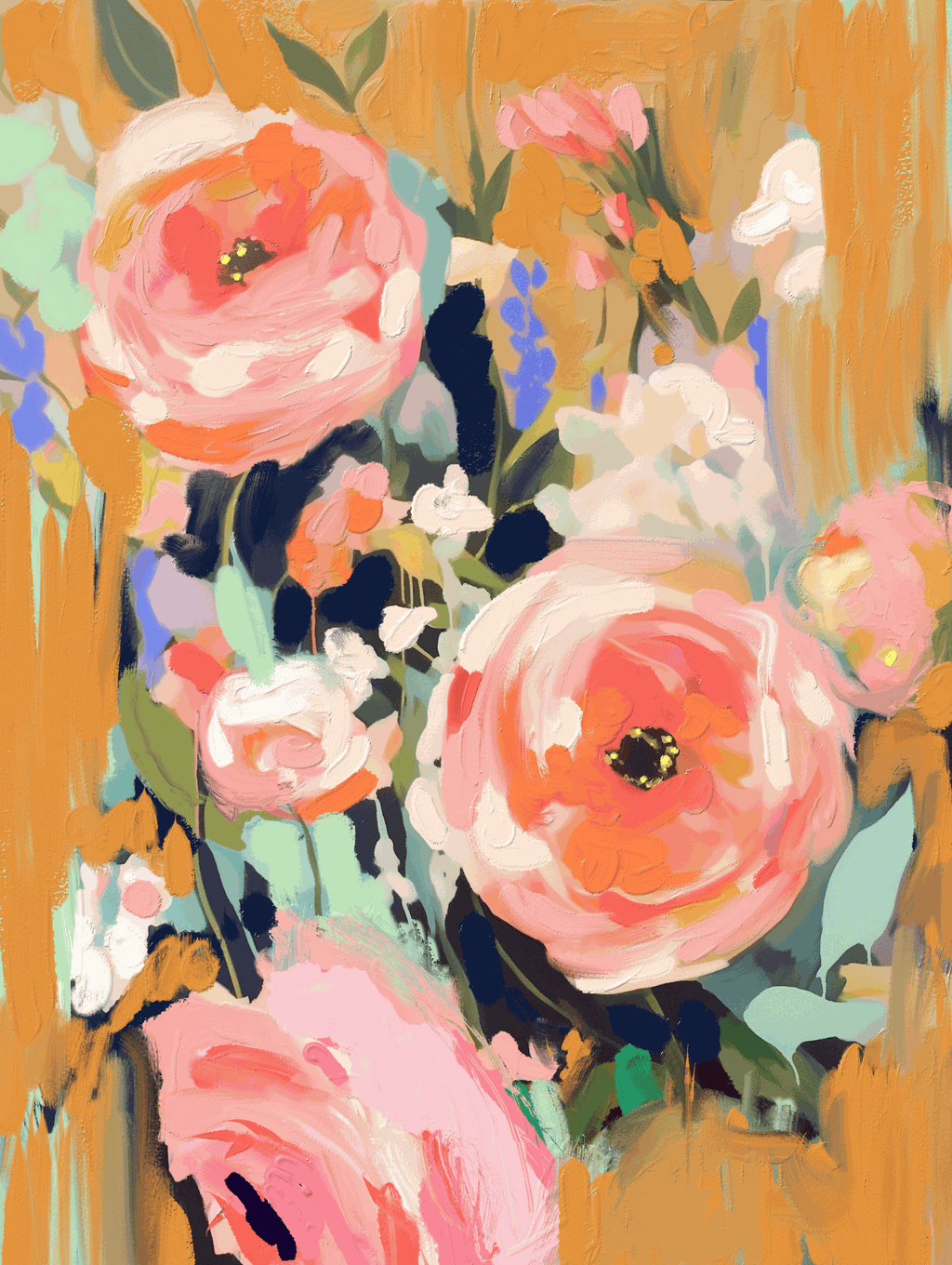 Beneath Apricot Skies Art Print – Warm & Serene Wall Decor