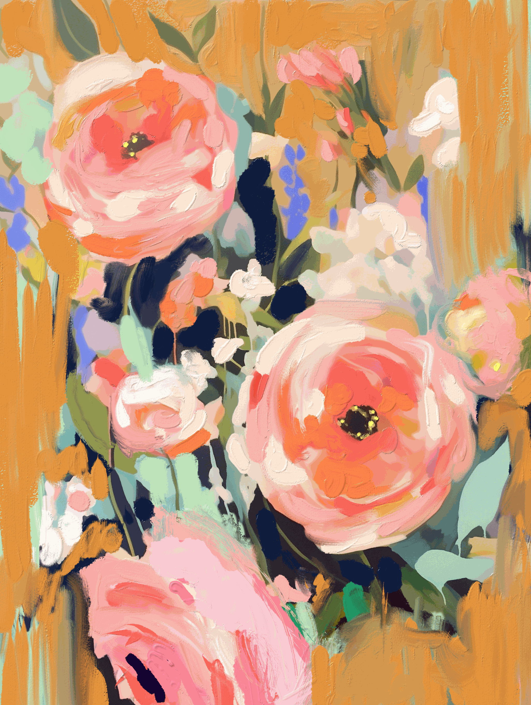 Beneath Apricot Skies Art Print – Warm & Serene Wall Decor
