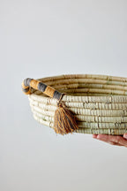 Peach Banded Betty Tray with Tassel Kanju Interiors