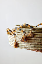 Peach Banded Betty Tray with Tassel Kanju Interiors