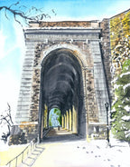 Billings Arcade in Winter, Fort Tryon Park, Watercolor Print, front view - House Of Avana