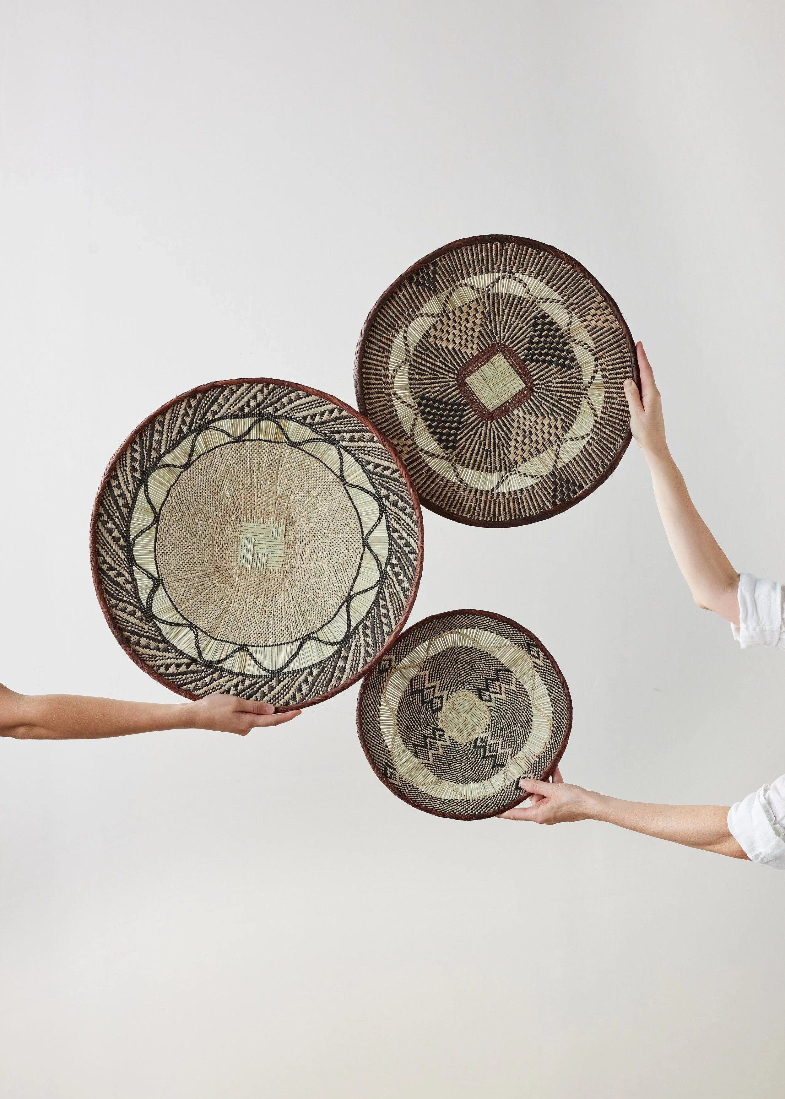 Binga Lace Patterned Basket, front view - House Of Avana