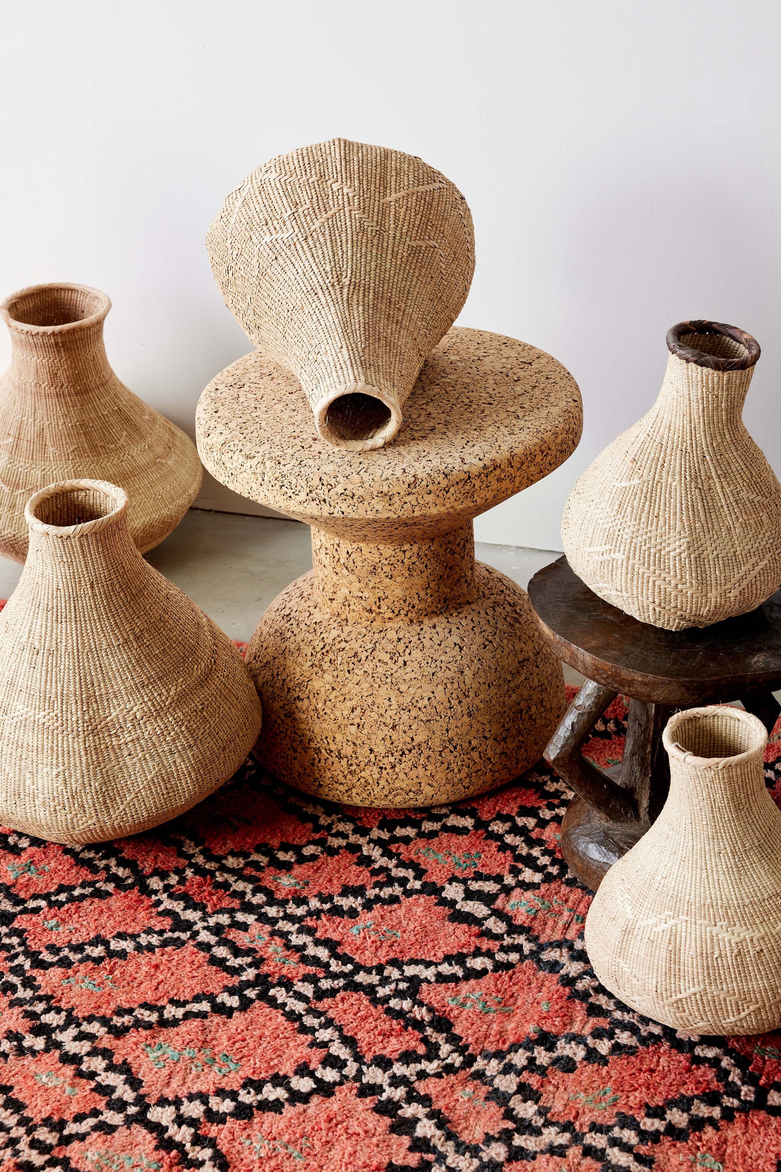 Binga Nongo Natural Woven Gourd Basket, back view - House Of Avana