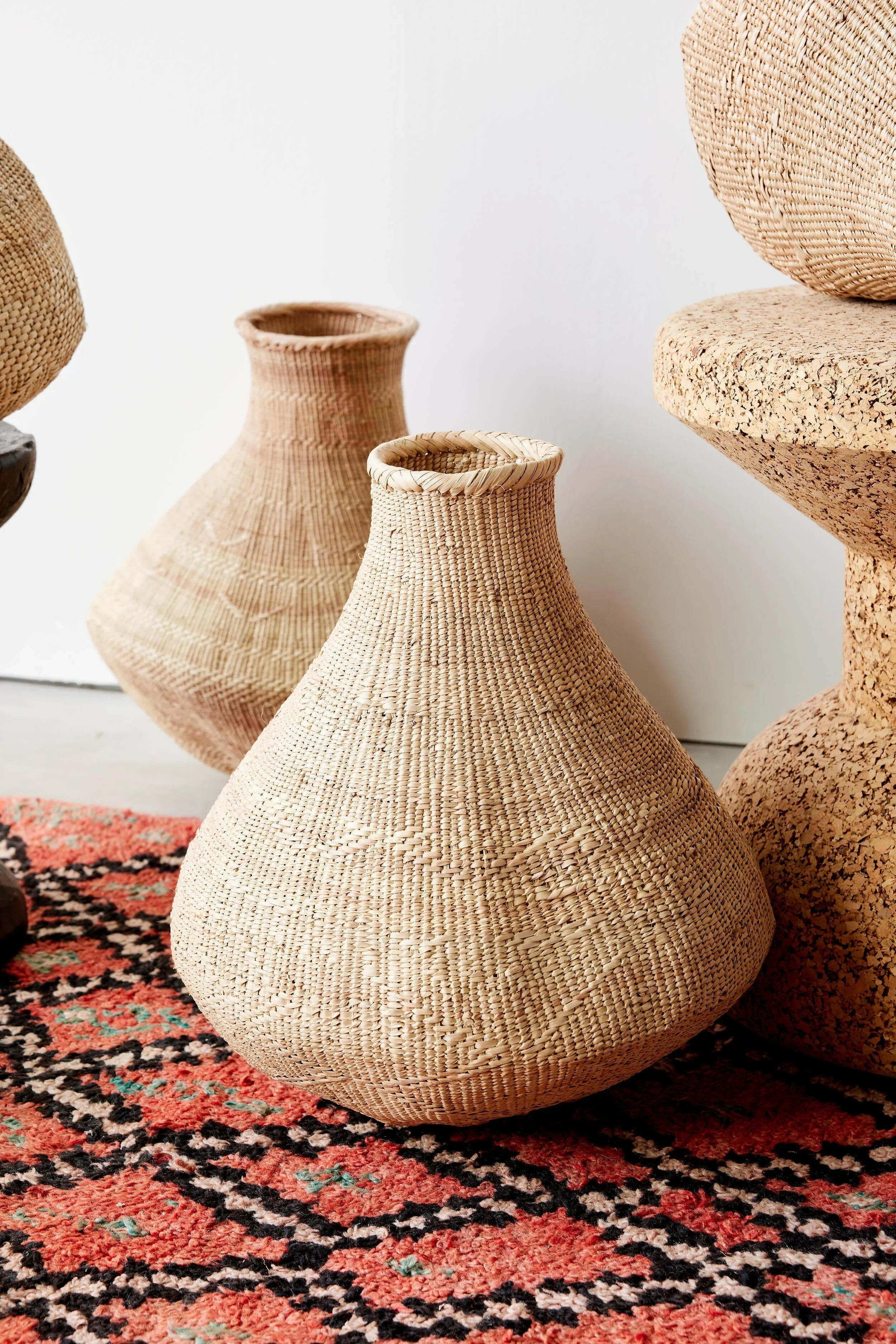 Binga Nongo Natural Woven Gourd Basket, top view - House Of Avana