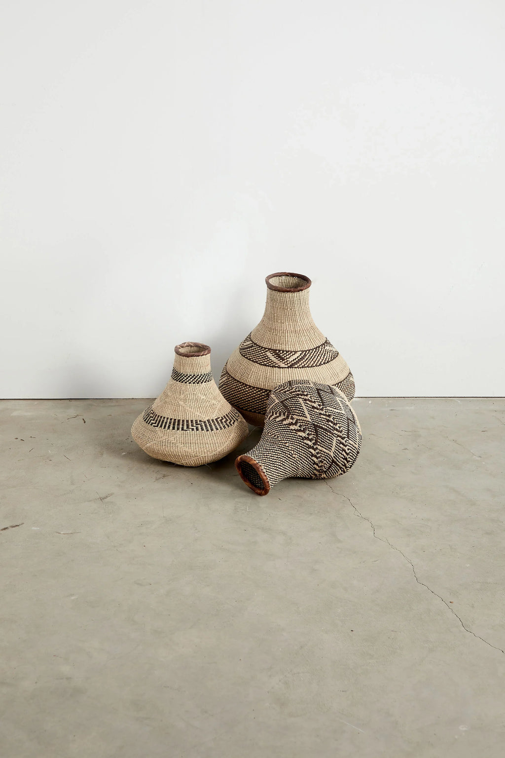 Patterned Binga Nongo Gourd Woven Basket Kanju Interiors