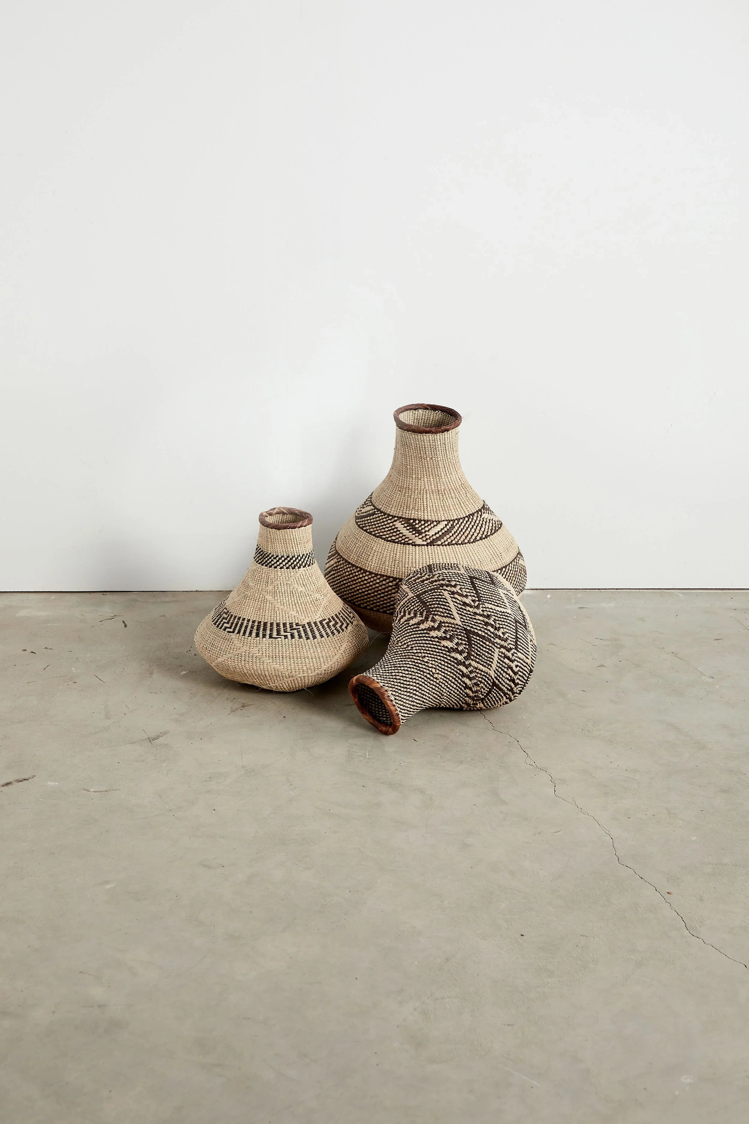 Patterned Binga Nongo Gourd Woven Basket Kanju Interiors