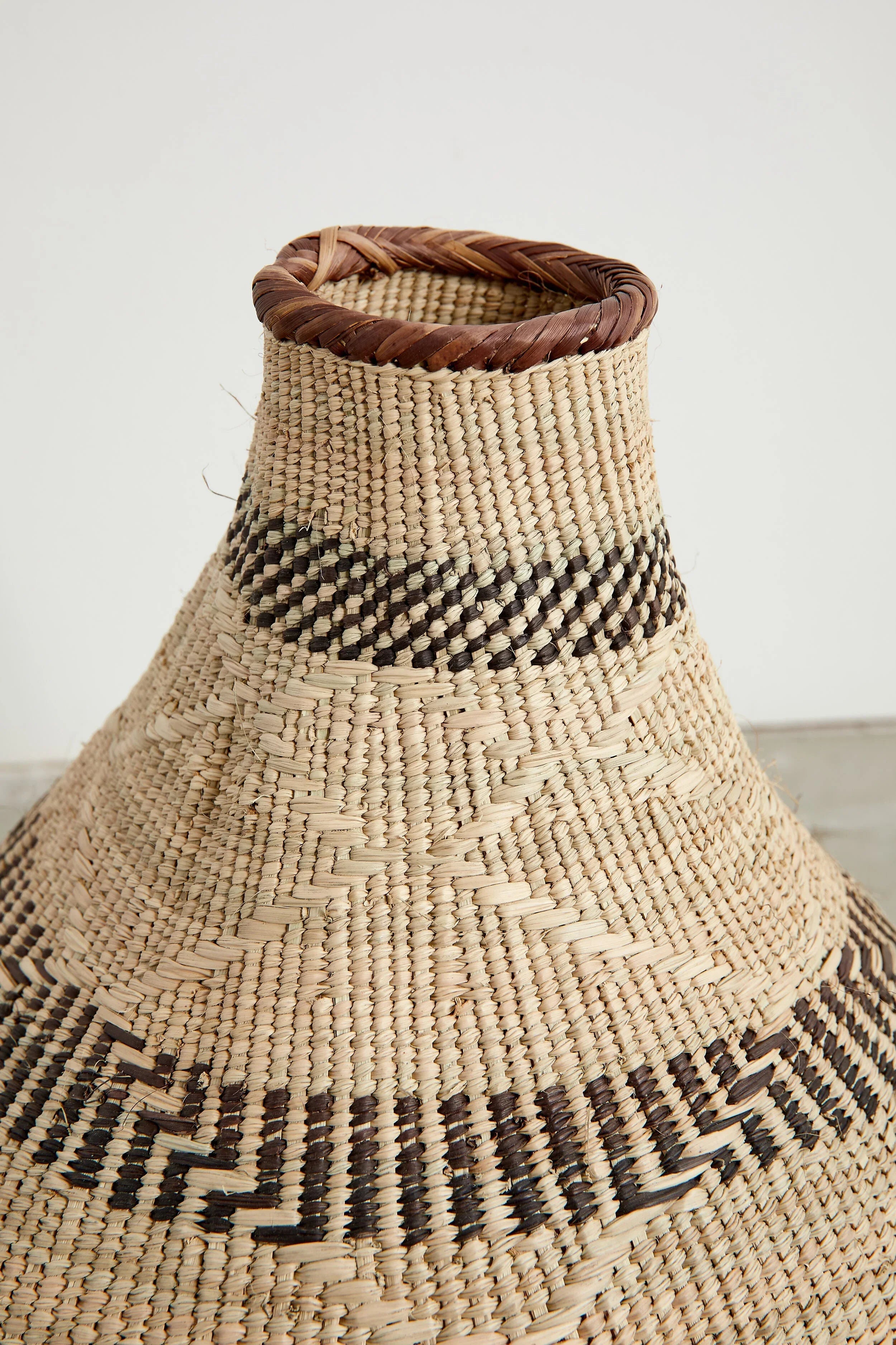 Patterned Binga Nongo Gourd Woven Basket Kanju Interiors