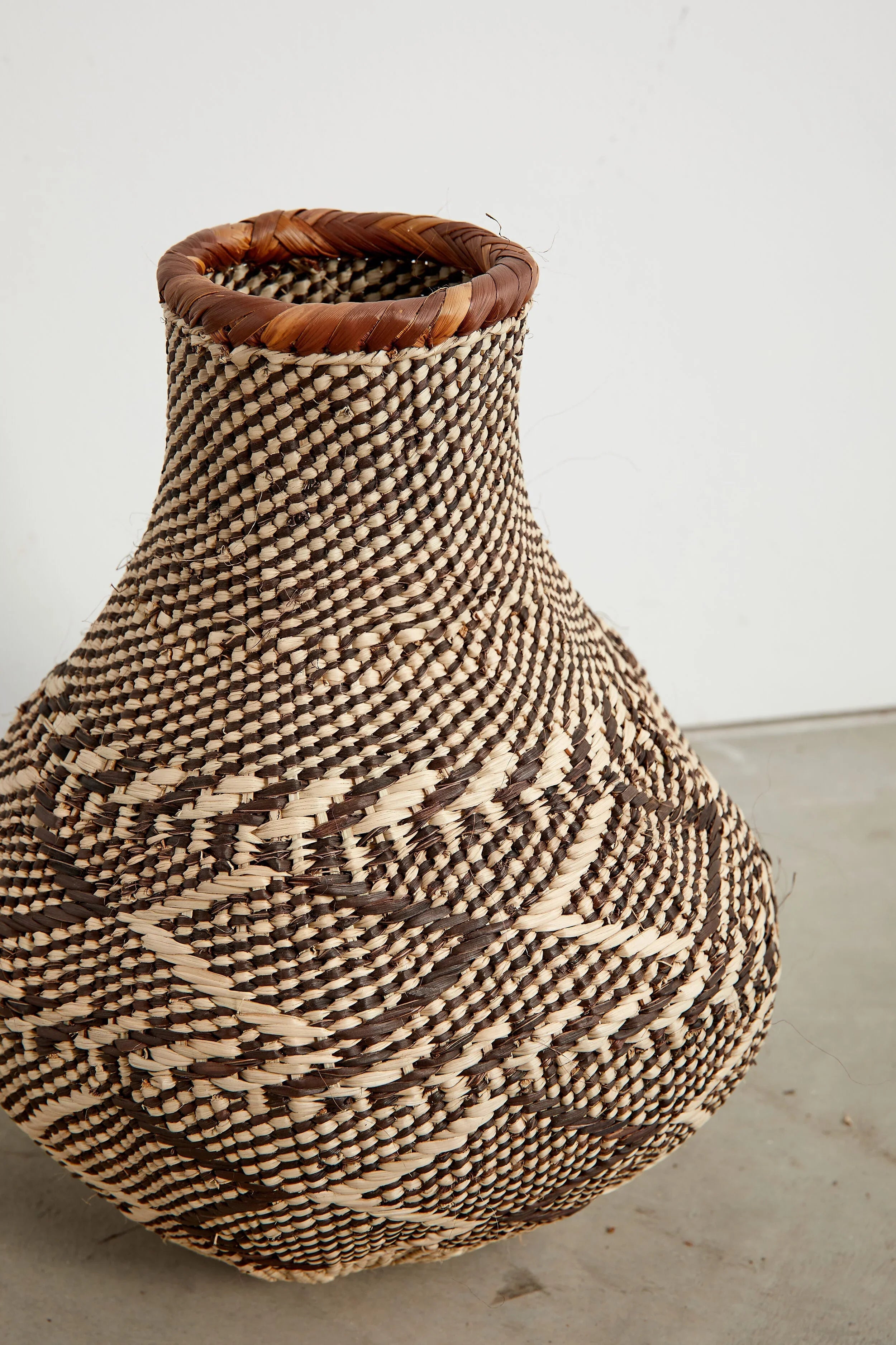 Patterned Binga Nongo Gourd Woven Basket Kanju Interiors