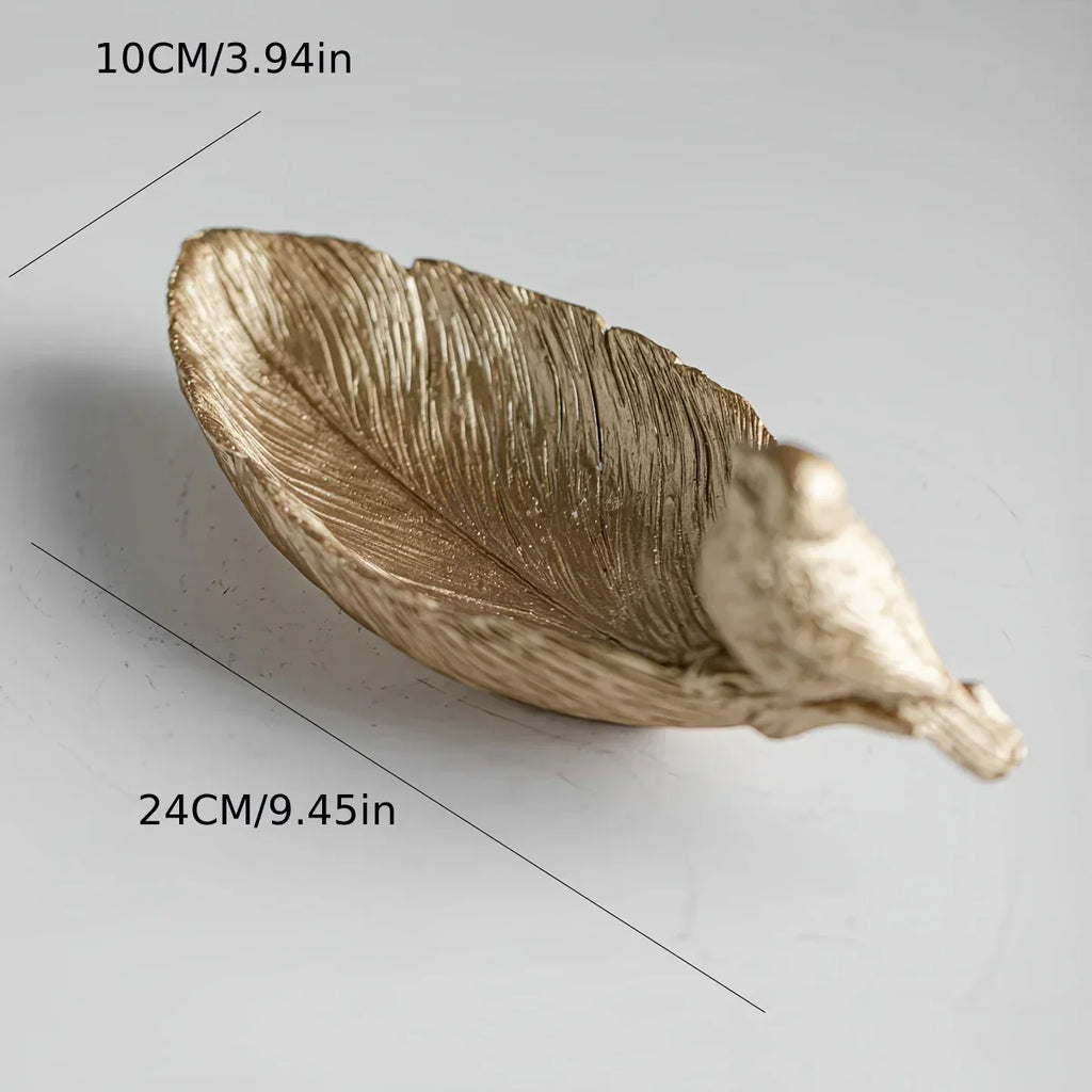 Bird Feather Storage Box Home Decoration, Non- Contact, angled view - House Of Avana
