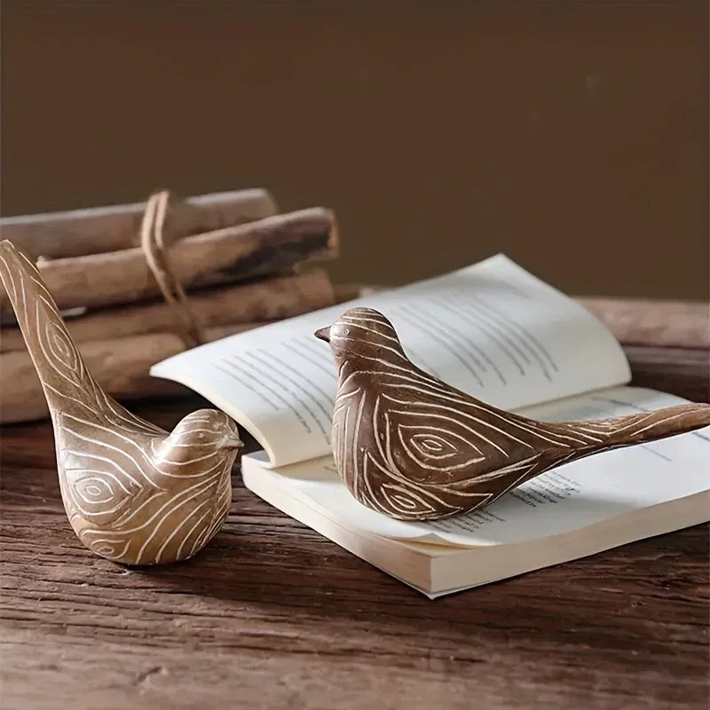 Bird Statues - Decorative Wood Grain Lovebirds, product packaging - House Of Avana