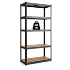 Black Heavy Duty 60-inch 5 Tier Adjustable Shelving Unit Garage Storage Rack