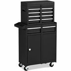 Black Heavy Duty Steel Lockable Rolling Garage Tool Chest Mobile Storage Cart