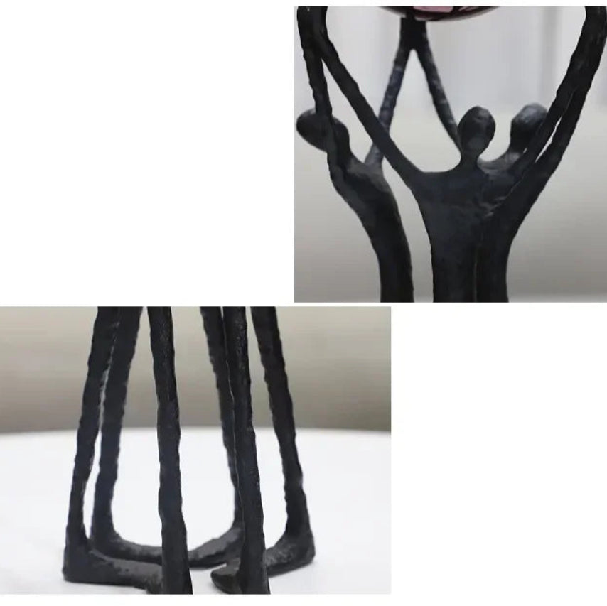 Black Iron Figure - Modern Silver Accent | Iron Figure Sculpture | room setting | Abstract home decor | House of Avana