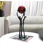 Black Iron Figure - Modern Silver Accent | Iron Figure Sculpture | texture detail | Abstract home decor | House of Avana