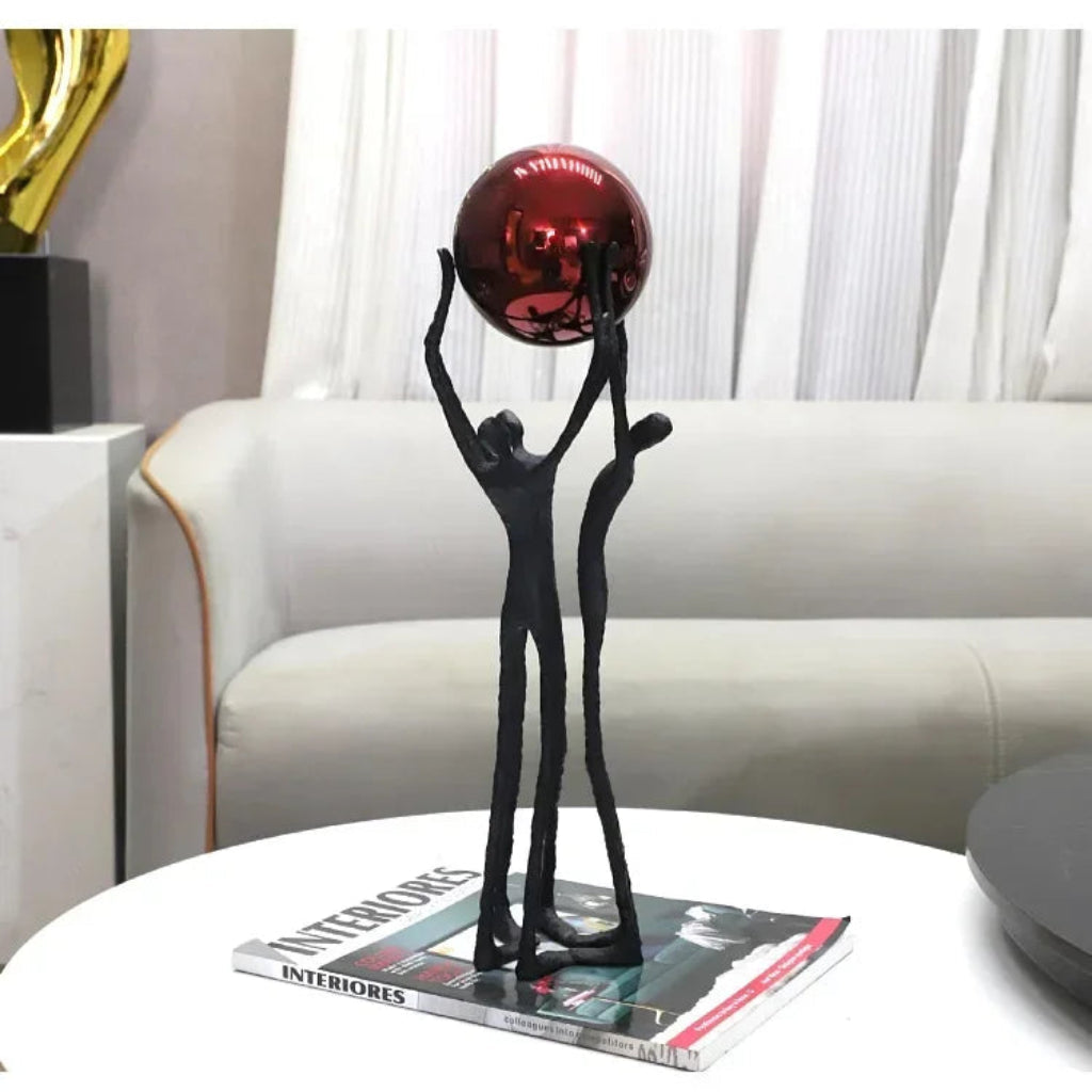 Black Iron Figure - Modern Silver Accent | Iron Figure Sculpture | texture detail | Abstract home decor | House of Avana