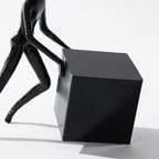 Abstract Figurine - Black Geometric Desktop Sculpture | Iron Figure Sculpture | scale view | Abstract home decor | House of Avana
