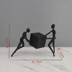 Abstract Figurine - Black Geometric Desktop Sculpture | Iron Figure Sculpture | dimensions | Abstract home decor | House of Avana