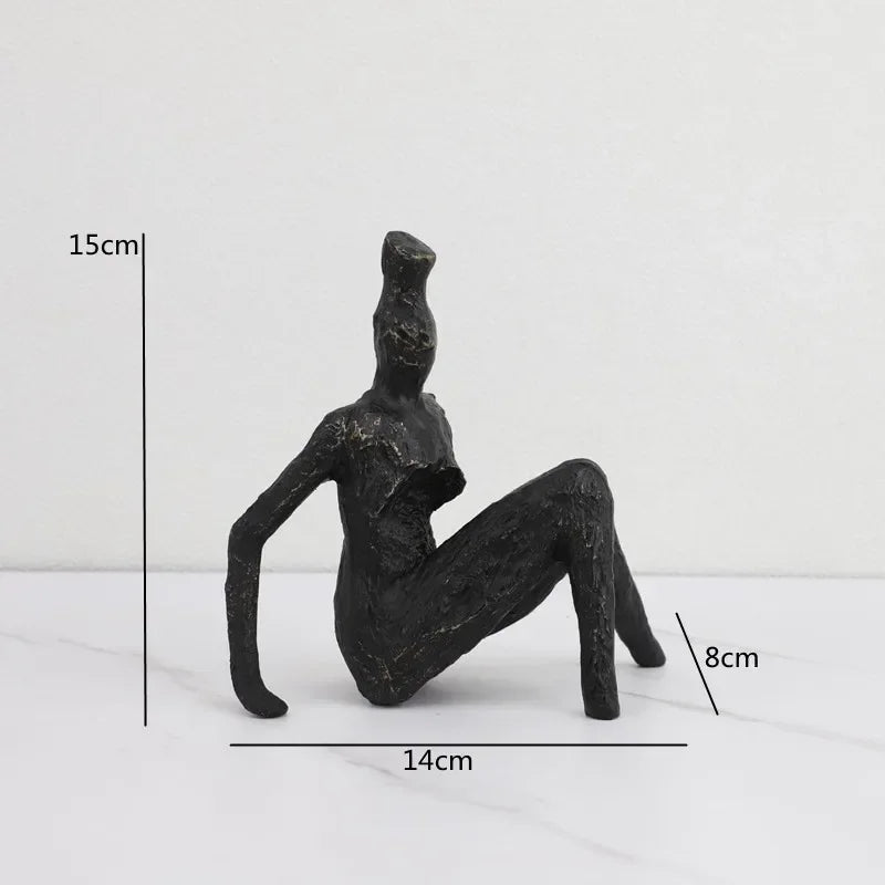 Abstract Figurine - Black Geometric Desktop Sculpture | Iron Figure Sculpture | product view 19 | Abstract home decor | House of Avana